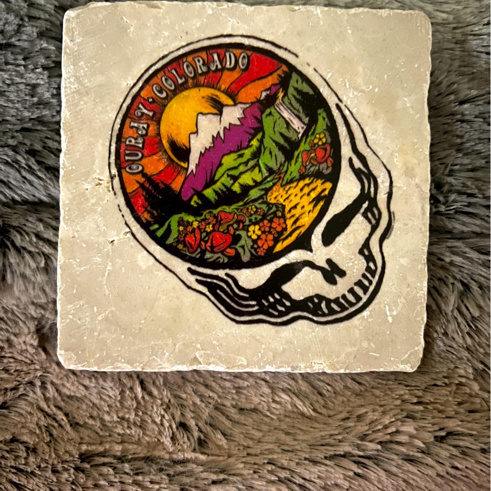 Ouray Colorado Skull Art Coaster